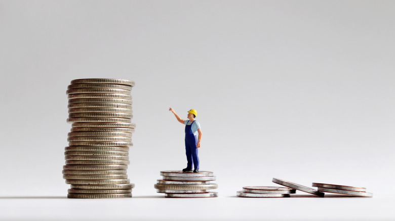 Wage gap shown in coins