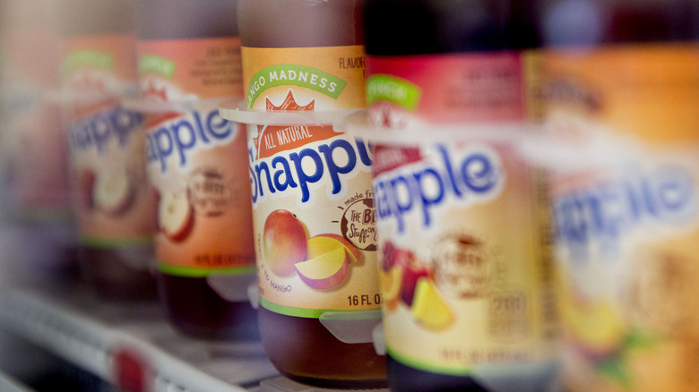 Snapple bottles in retail fridge