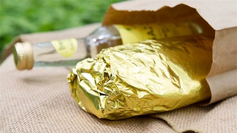 Alidoro subway sandwich in gold foil