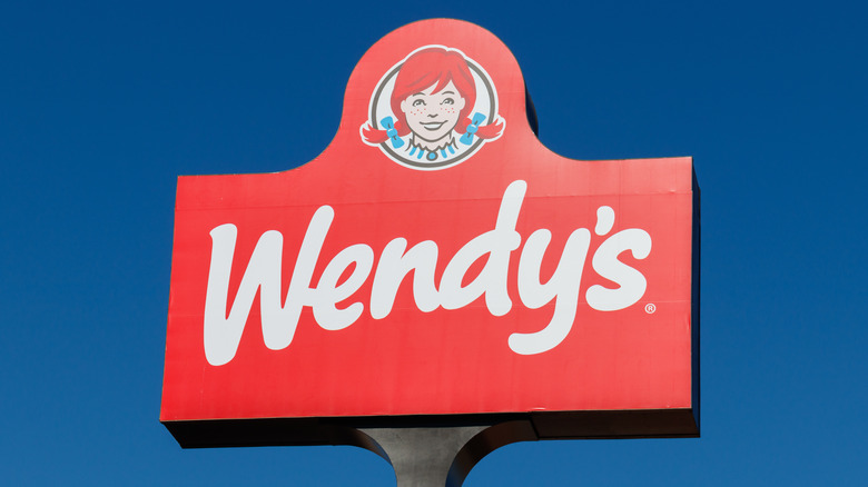 Wendy's sign and blue sky