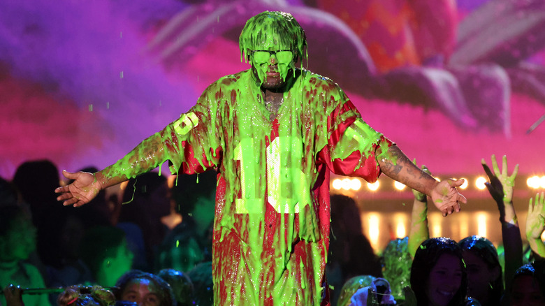 Lil Uzi Vert covered in green slime at Kid's Choice Awards