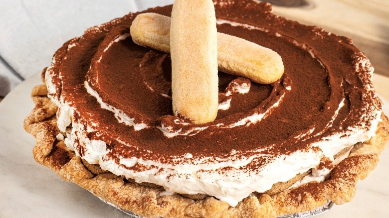 creamy tiramisu pie close up