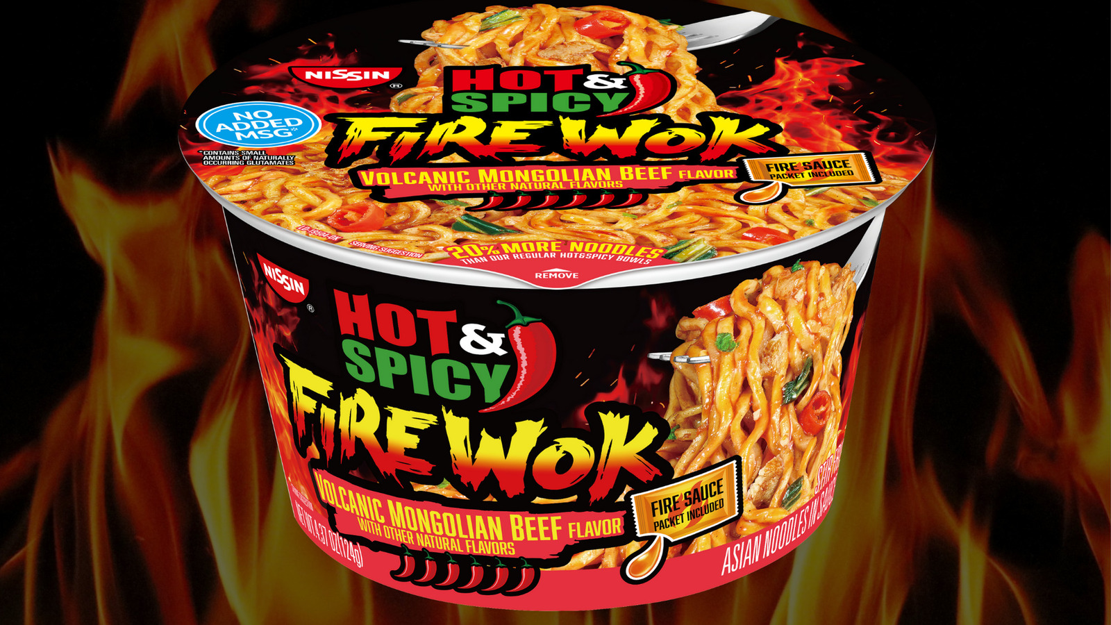 Nissin Hot & Spicy Fire Wok Sizzlin' Rich Pork Flavor Asian