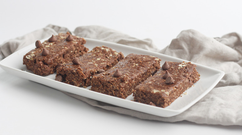 platter of chocolate oat bars