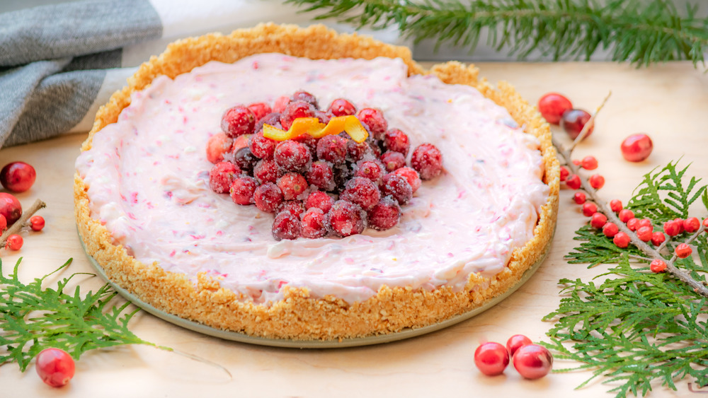 no-bake cranberry orange cheesecake 