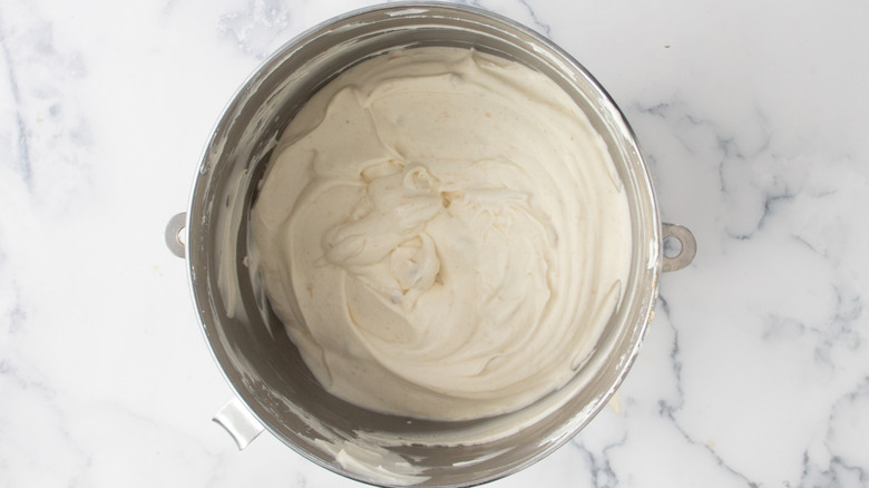 peanut butter ice cream mixture in bowl