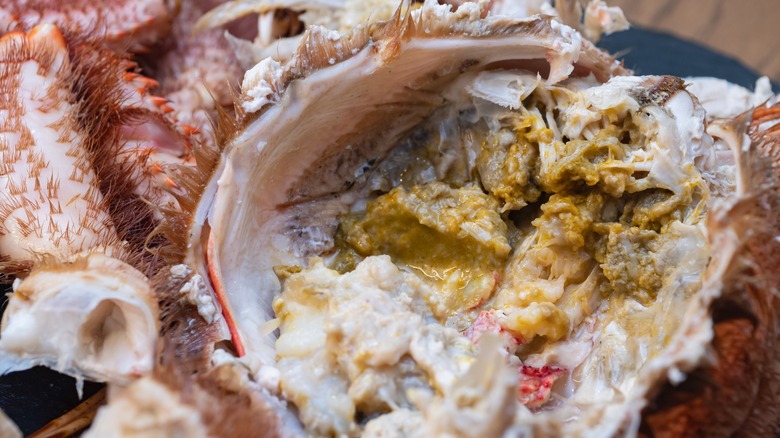 tomalley in crab shell