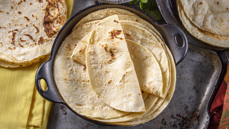 Tortillas in a pan