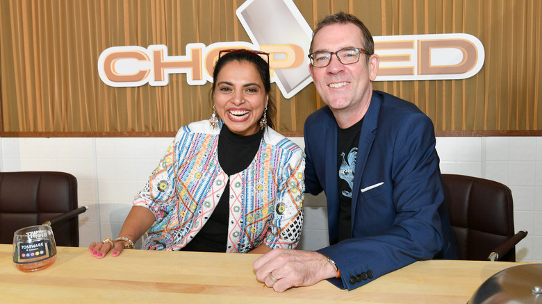 Ted Allen with Maneet Chauhan