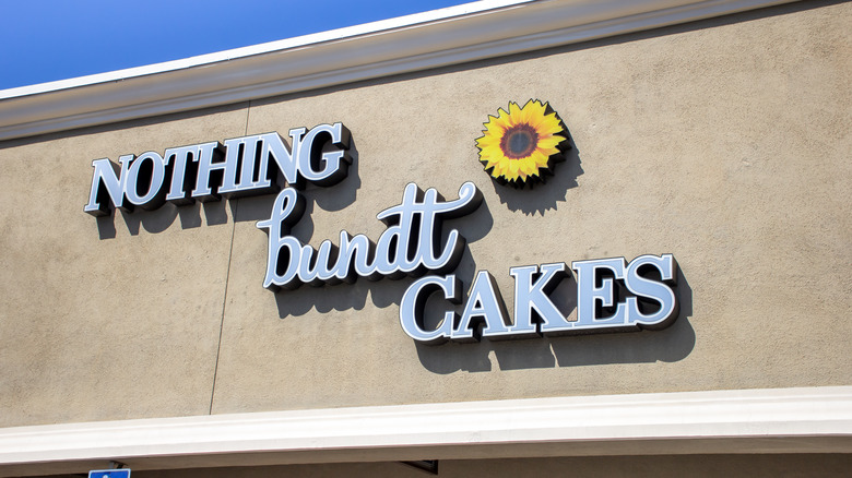 A storefront sign of Nothing Bundt Cakes