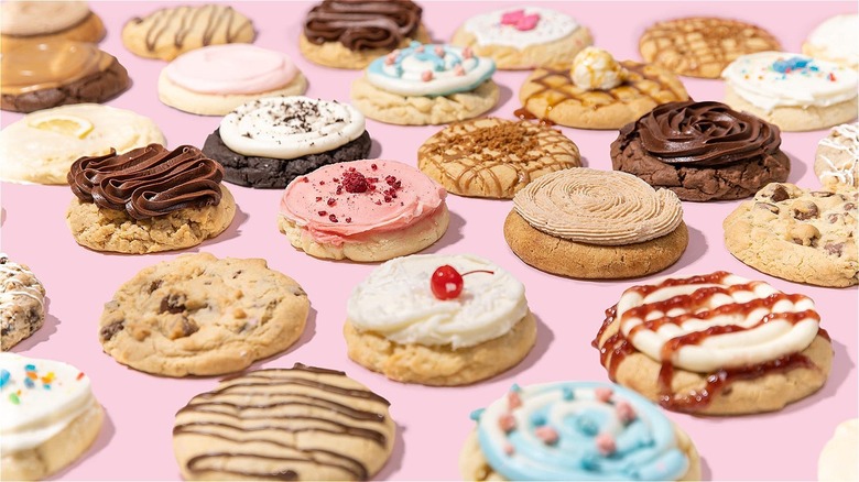 Crumbl cookies in different flavors