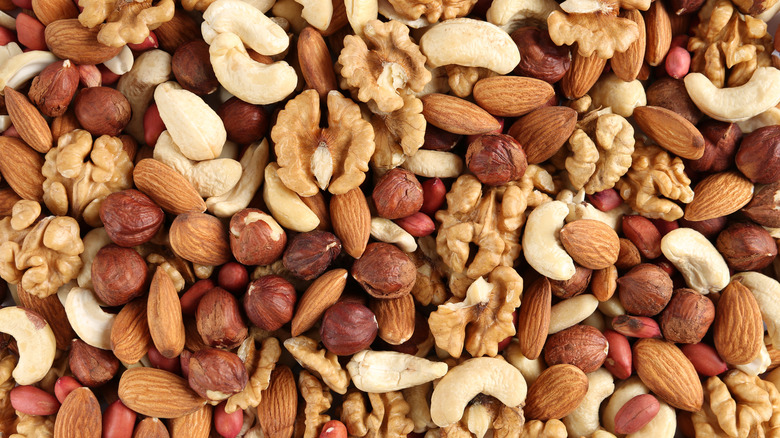 Pile of mixed nuts