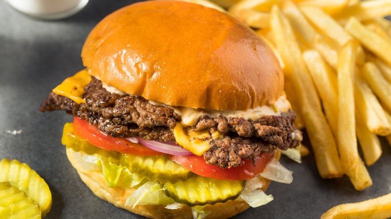 smashburger and fries