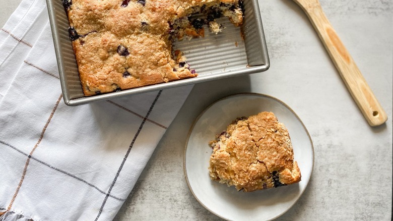 blueberry buckle on plate