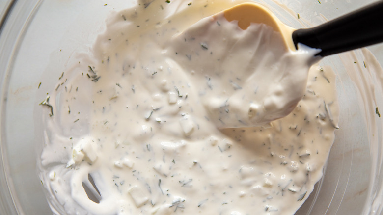 sour cream mixture in bowl