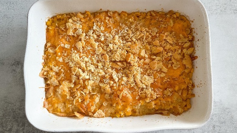 scalloped corn casserole baked