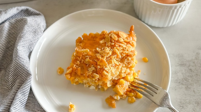 individual serving old fashioned scalloped corn