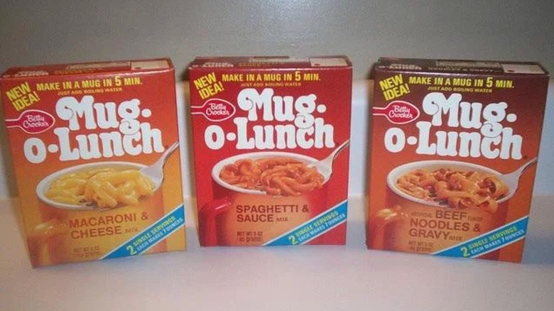 Assorted flavors of Mug-o-Lunch from the 1970s