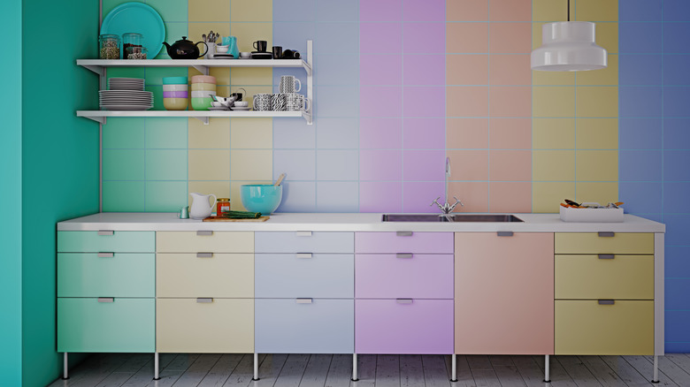 Colorful kitchen interior