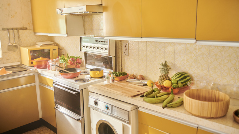 Retro kitchen interior