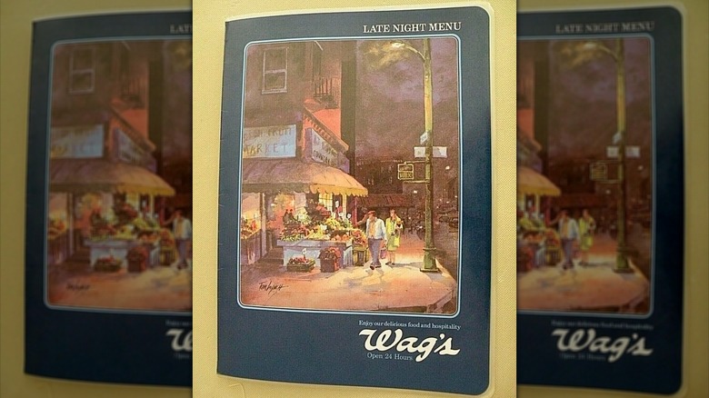 Late Night Menu for Wag's restaurant