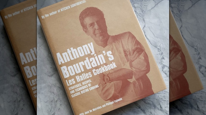 Anthony Bourdain's Les Halles Cookbook on a counter