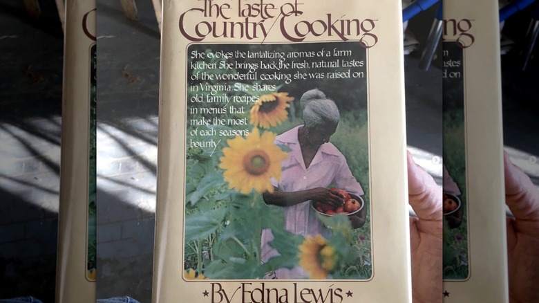 Cover of Edna Lewis cook book with sunflowers