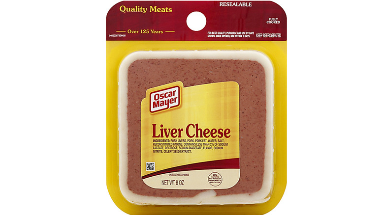 package of Oscar Mayer liver cheese