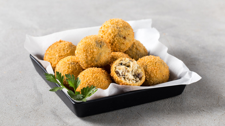turkey croquettes in dish