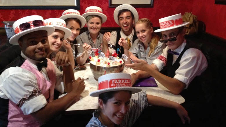 group of employees with sundae