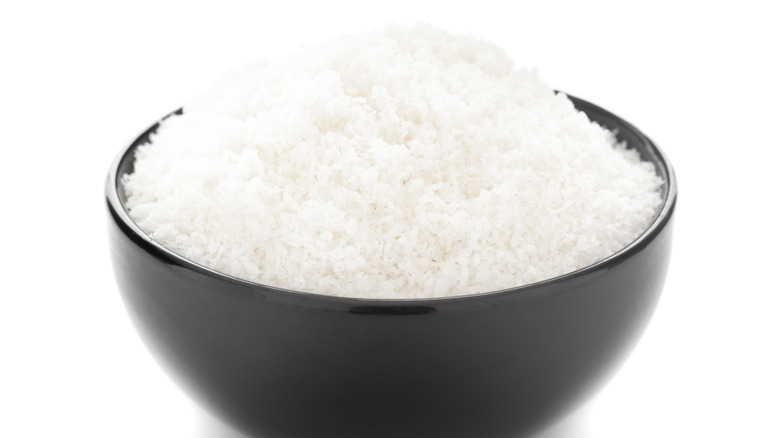 bowl of desiccated coconut