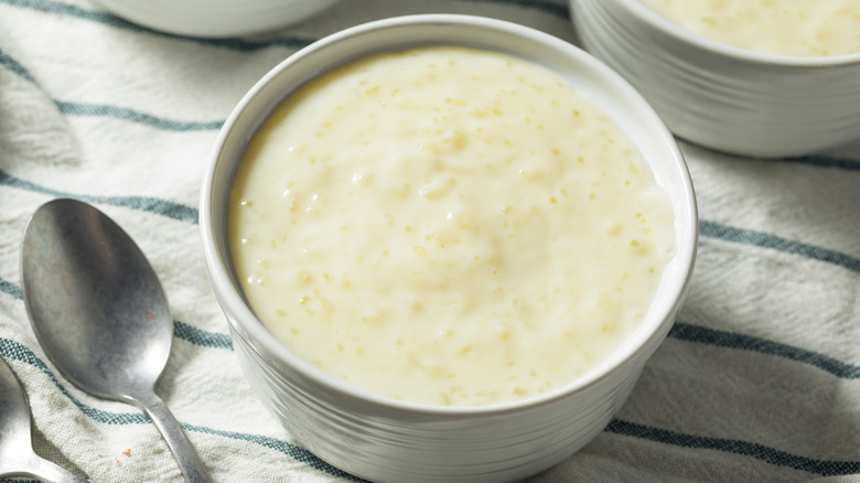 bowl of tapioca pudding