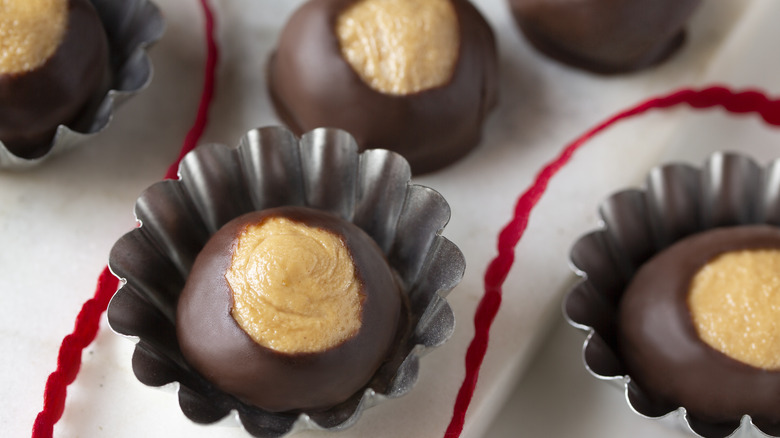 Buckeye dessert in foil cups