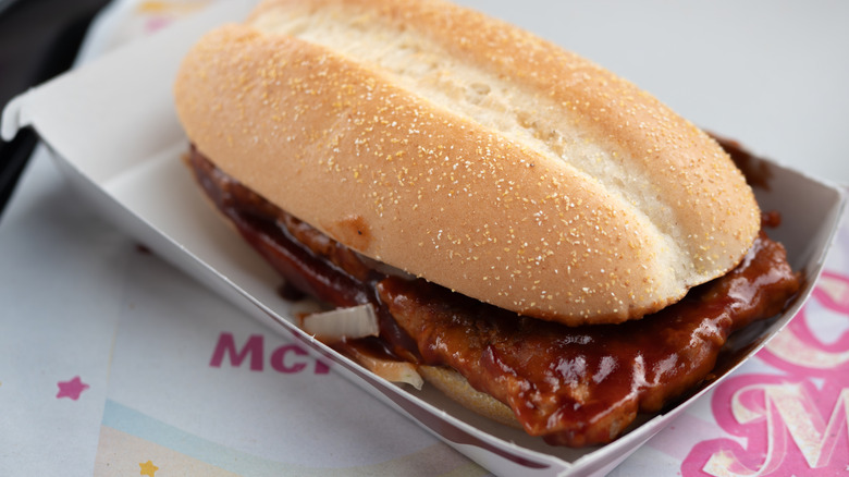 a McRib sandwich