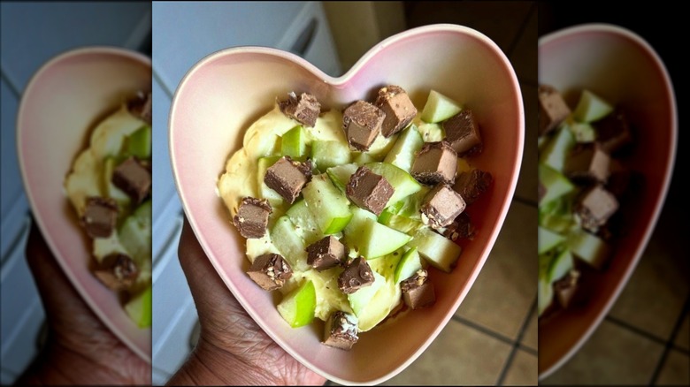 Bowl of Snickers salad