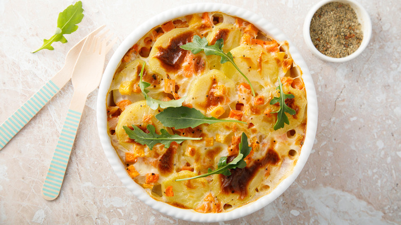 potato and butternut squash gratin