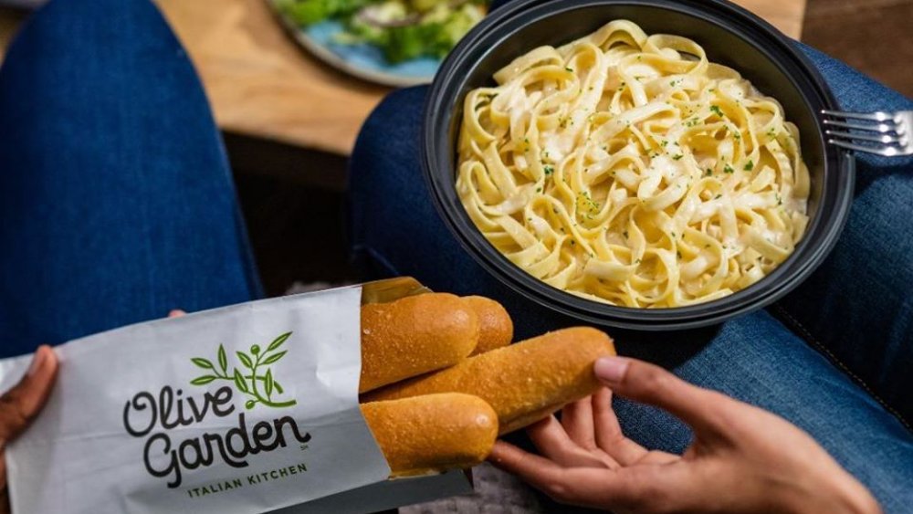 Take out Olive Garden meal