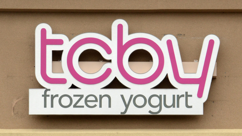 TCBY frozen yogurt sign