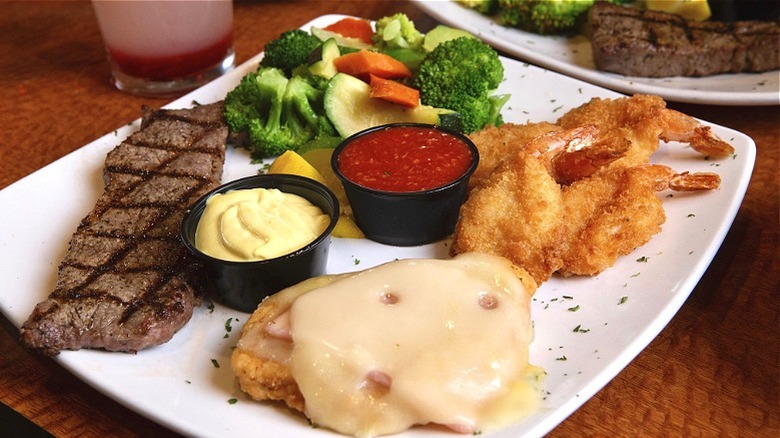 Plate of food from Sizzler