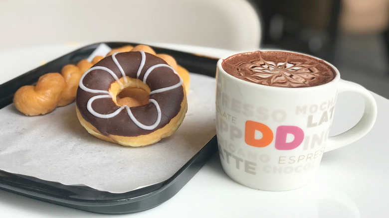 Dunkin' coffee and donut