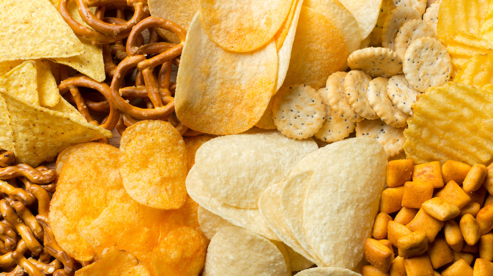 Salty snacks, pretzels and chips