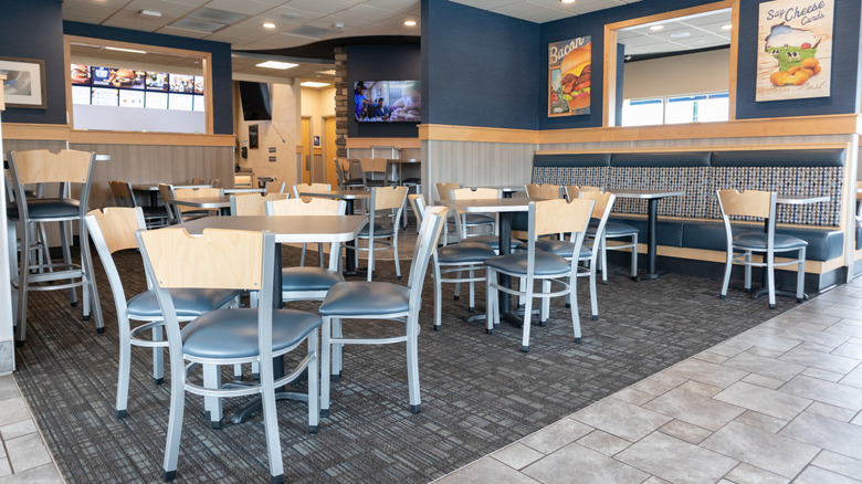 Interior of a Culver's restaurant with tables, chairs, and booths
