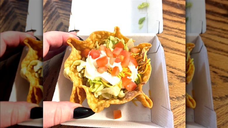 Taco Bell mini taco salad with sour cream