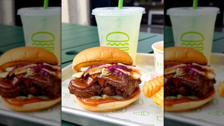 Shake Shack's barbecue boneless baby back rib sandwich