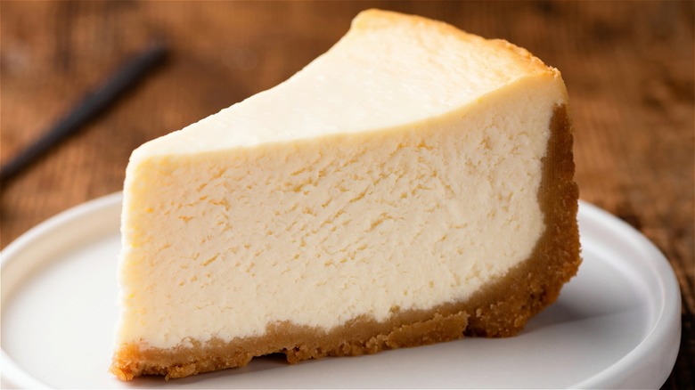 Cheesecake slice on a plate