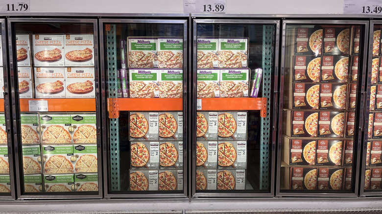 Frozen pizza section at Costco