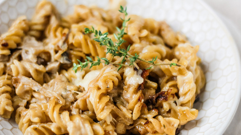 close-up Fench pasta bake