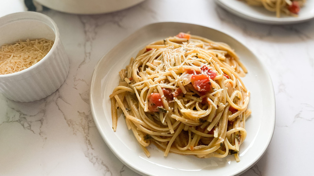 Plates of spaghetti