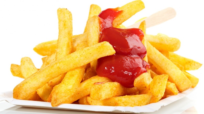 French fries with ketchup