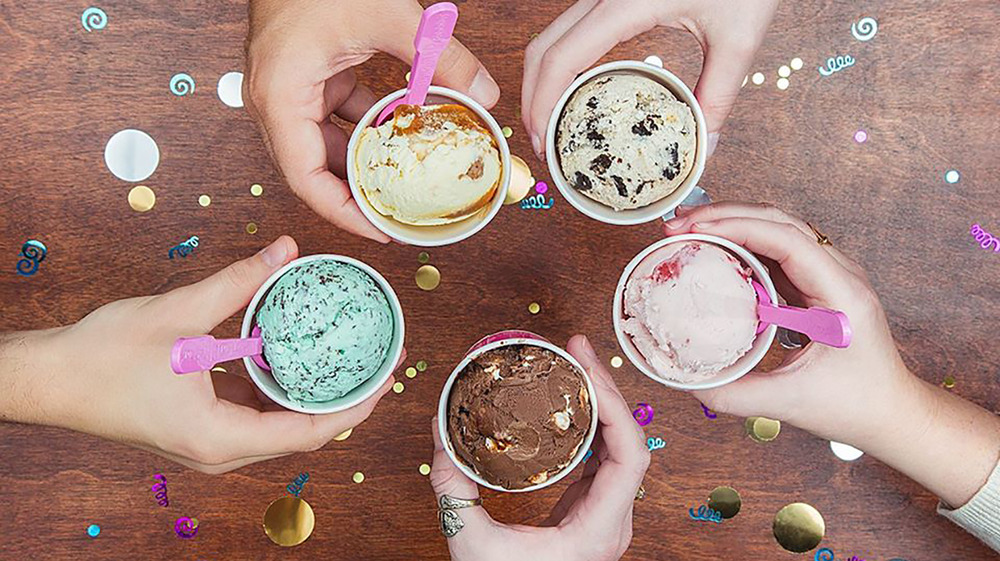 Baskin-Robbins ice cream in cups